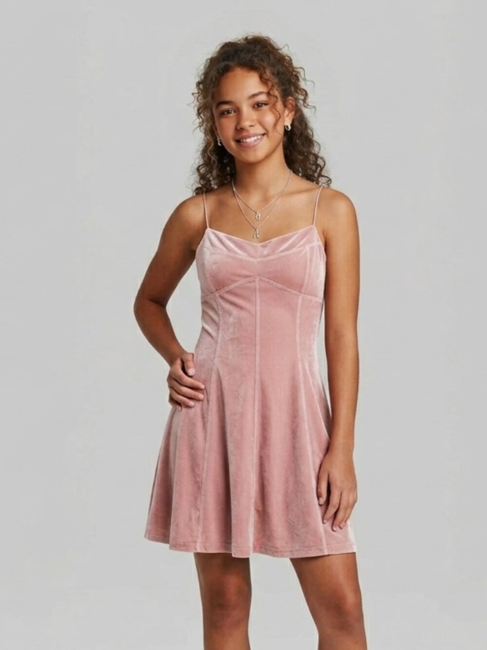 URBAN OUTFITTERS Dusty Pink Velvet Corset Mini Dress Small